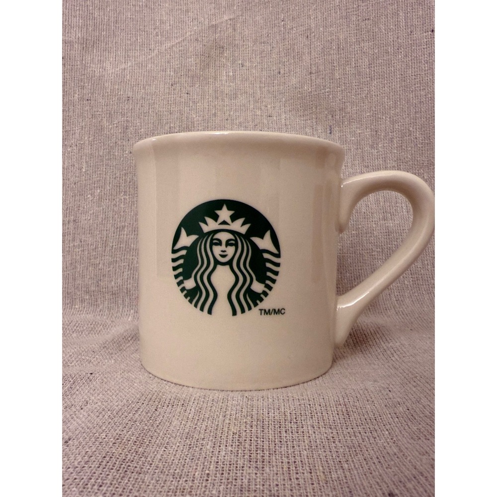 Starbucks 2013 Siren Logo Ceramic Coffee Mug 14 oz Cream Diner Style Made in USA